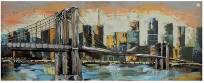Metalen schilderij 3d brooklyn bridge