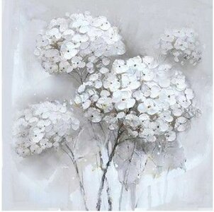 Tweeluik schilderij witte bloemen
