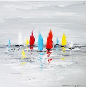 Tweeluik schilderij sailing