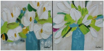 Tweeluik schilderij nice bleu
